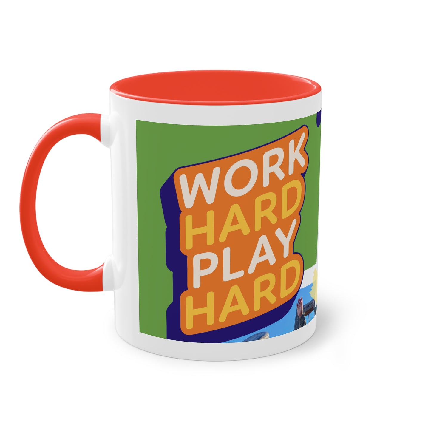 Work Hard Two-Tone Coffee Mug, 11oz