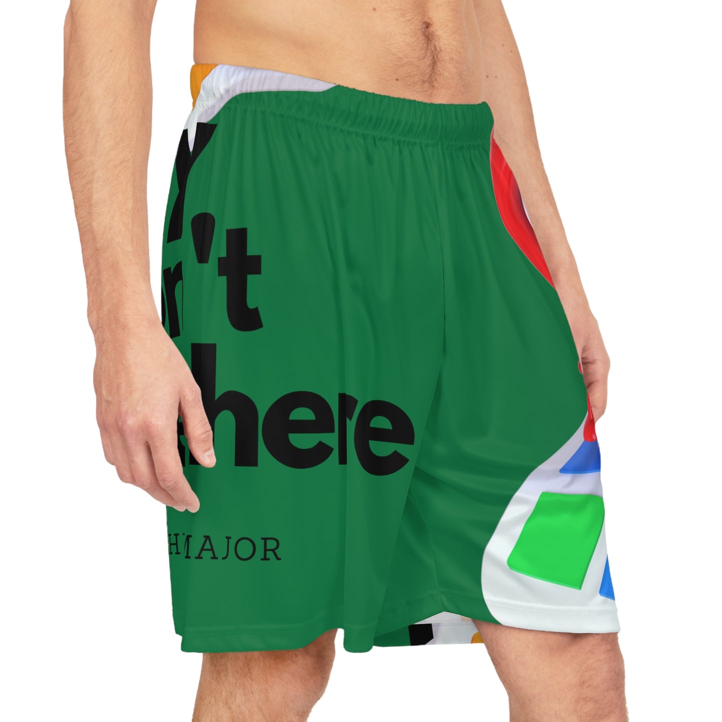 MAJOR MAP GREEN Basketball Shorts (AOP)