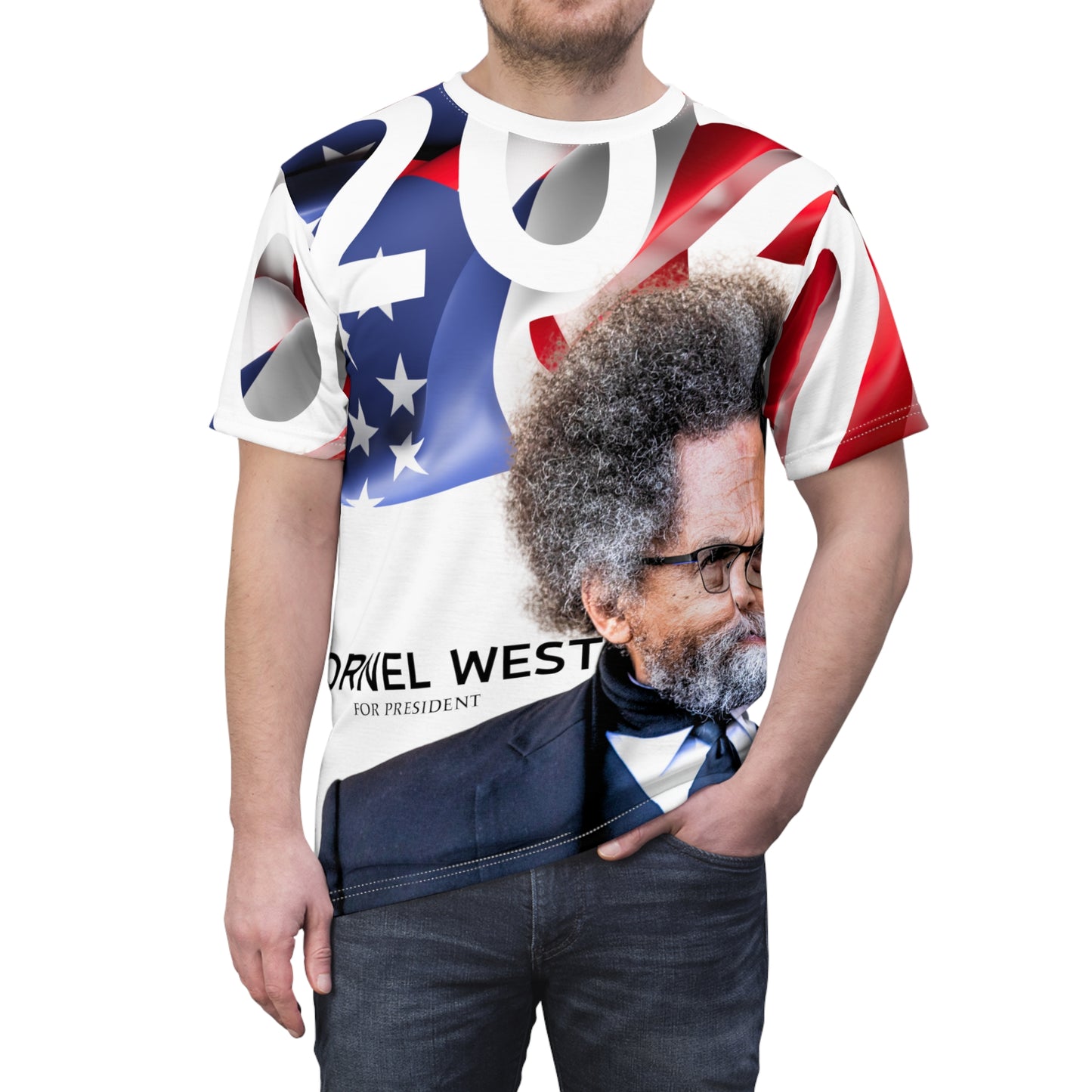 Cornel West Unisex Cut & Sew Tee (AOP)