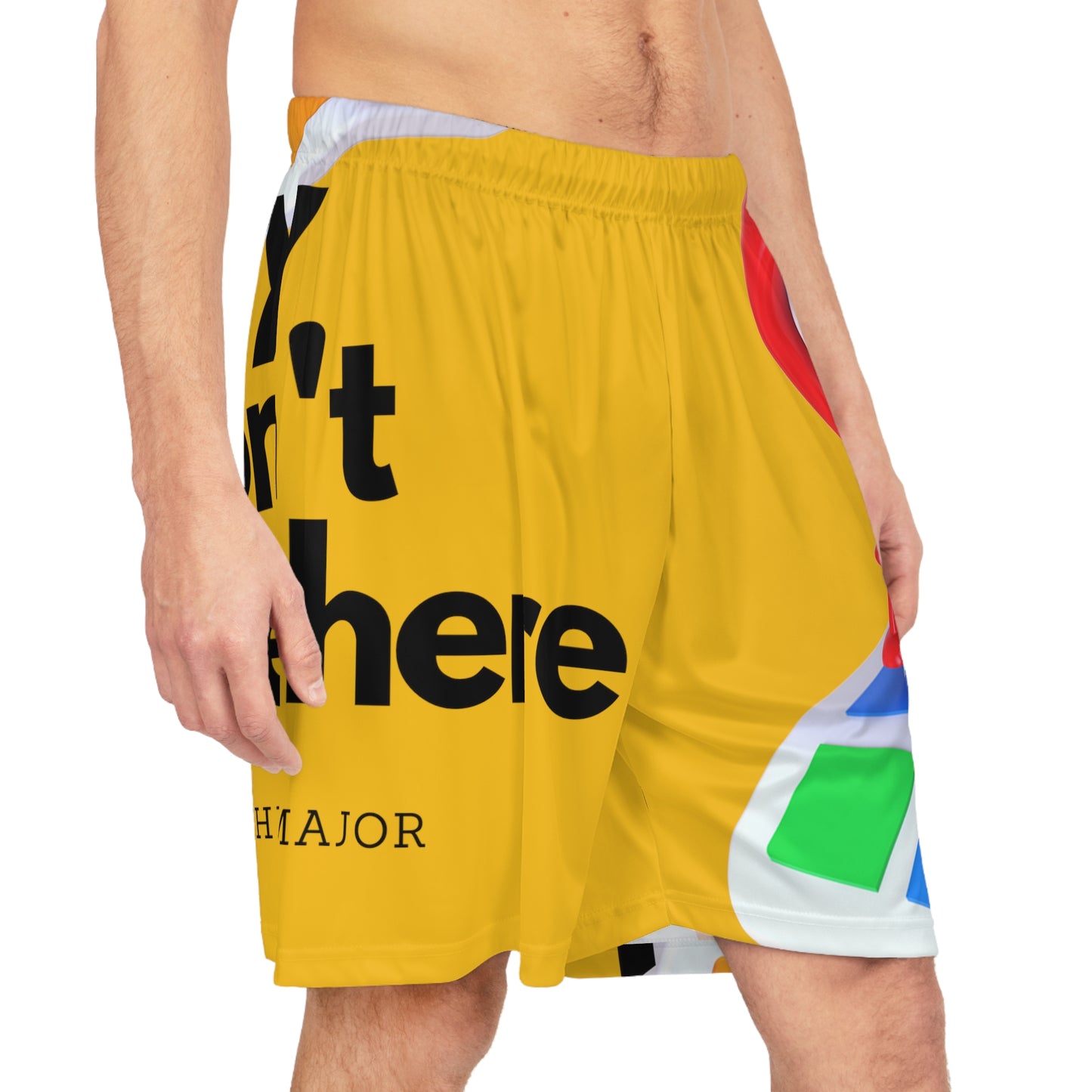 MAJOR MAP YELLOW Basketball Shorts (AOP)