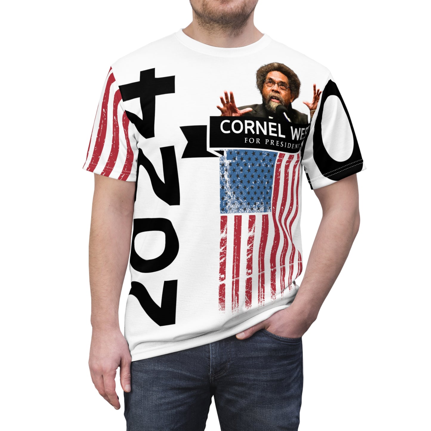 Cornel West 2 Unisex Cut & Sew Tee (AOP)