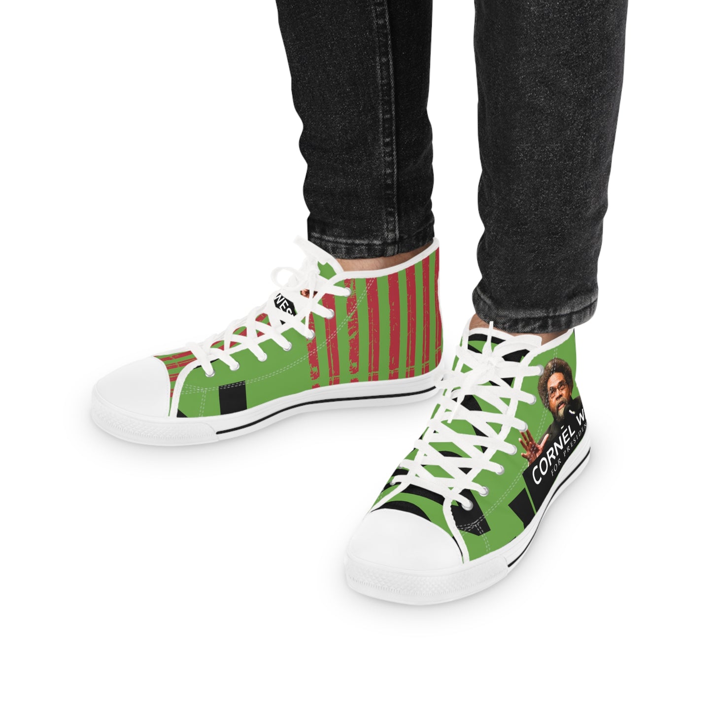 Green Cornel West Men's High Top Sneakers