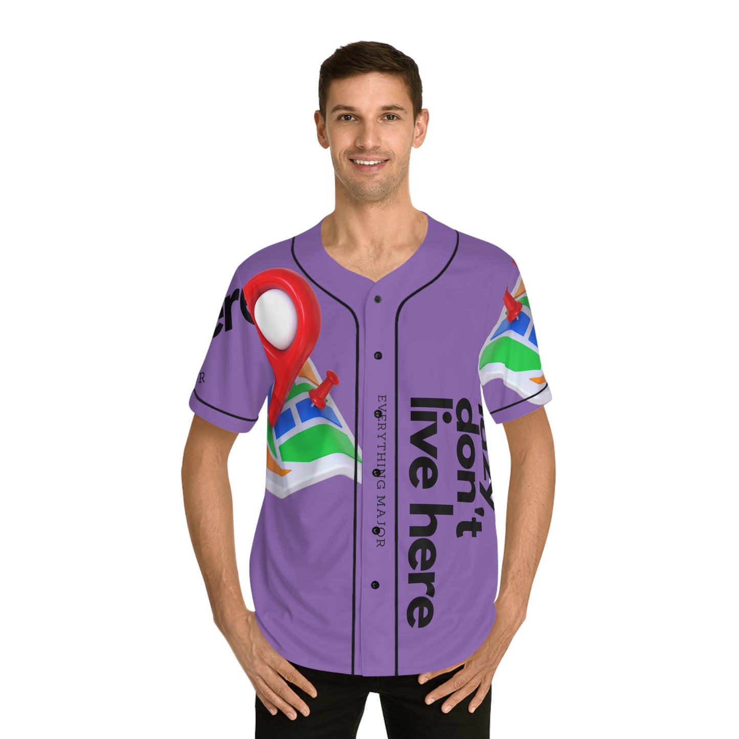 MAJOR MAP PURP Men's Baseball Jersey (AOP)