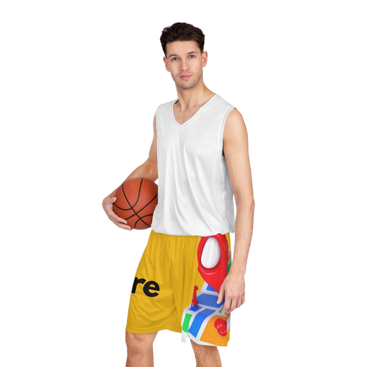 MAJOR MAP YELLOW Basketball Shorts (AOP)