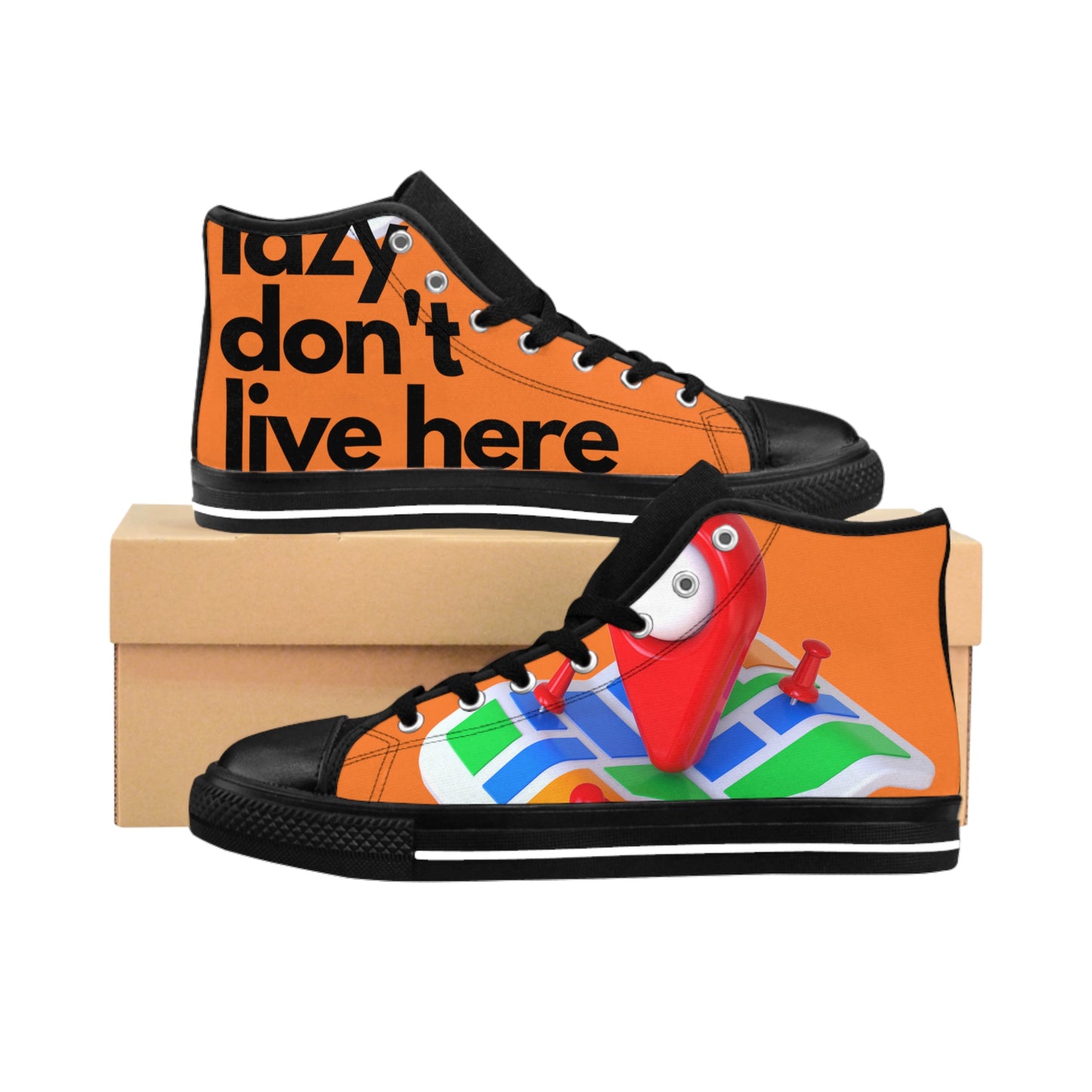 MAJOR MAP ORANGE Men's Classic Sneakers