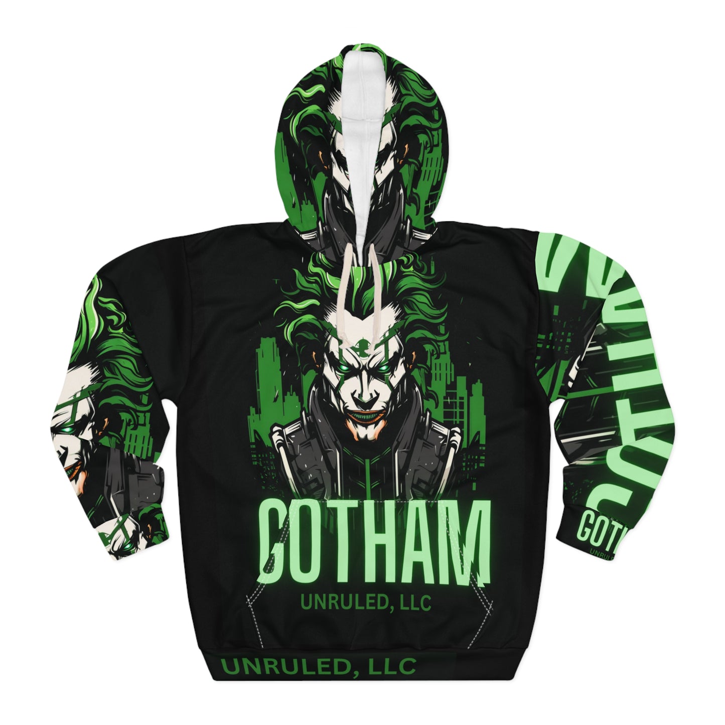 Gotham Green Unisex Pullover Hoodie (AOP)