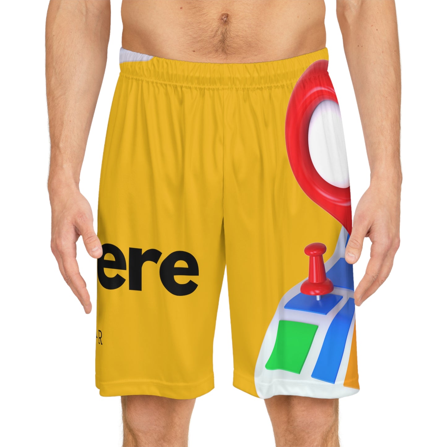 MAJOR MAP YELLOW Basketball Shorts (AOP)