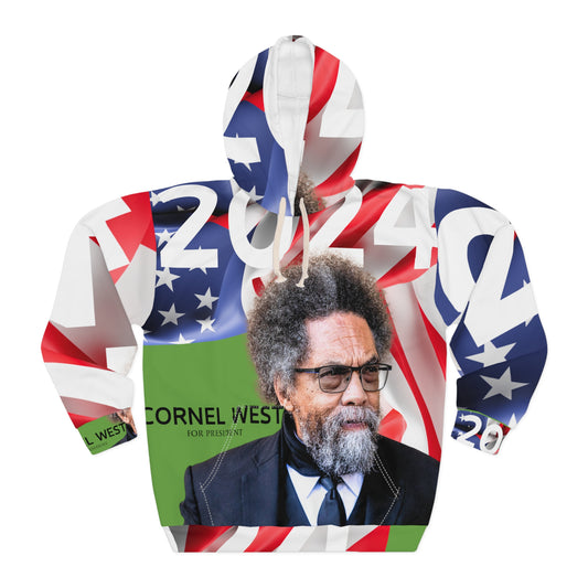 Green Cornel West 2 Unisex Pullover Hoodie (AOP)