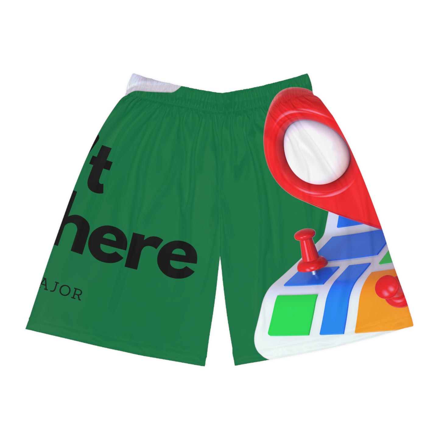 MAJOR MAP GREEN Basketball Shorts (AOP)