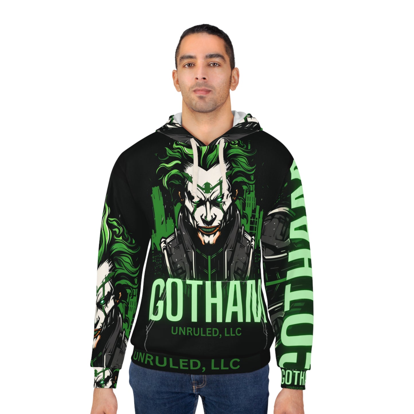 Gotham Green Unisex Pullover Hoodie (AOP)