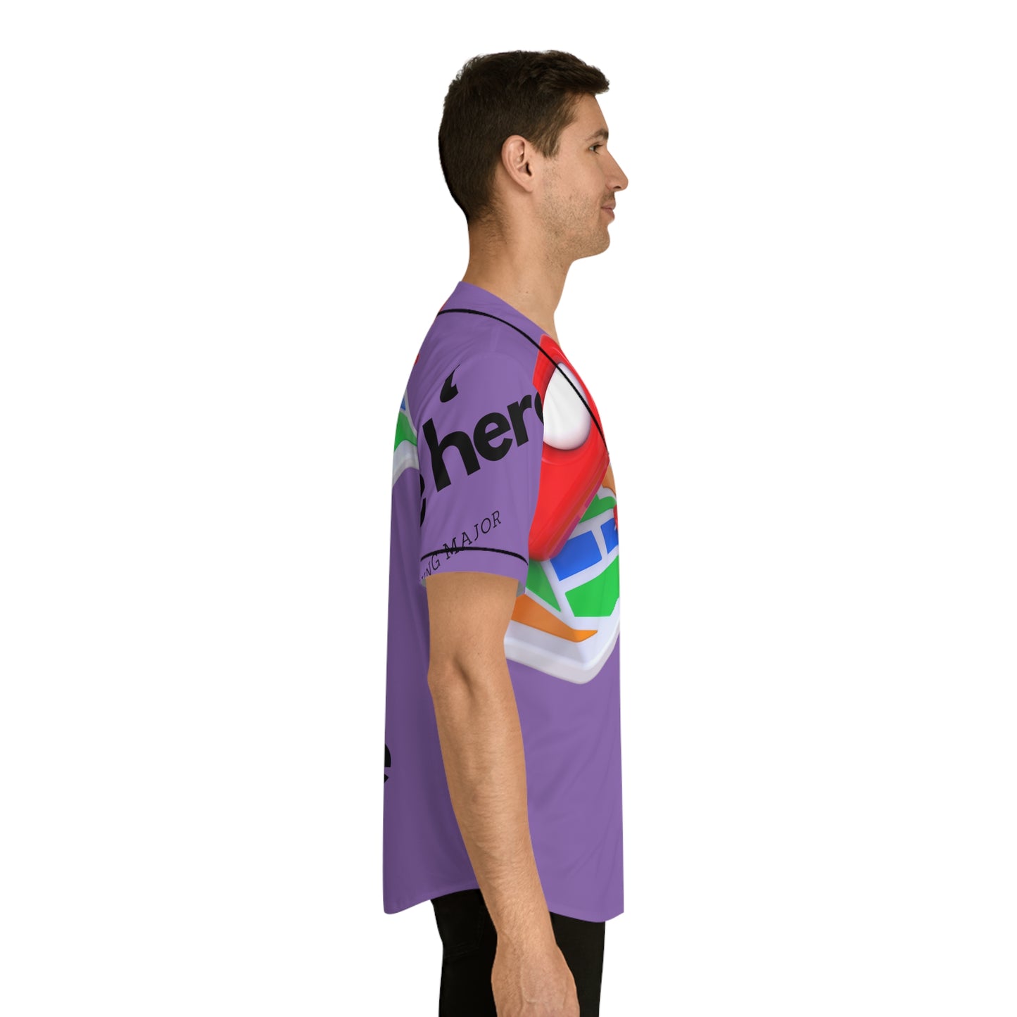 MAJOR MAP PURP Men's Baseball Jersey (AOP)