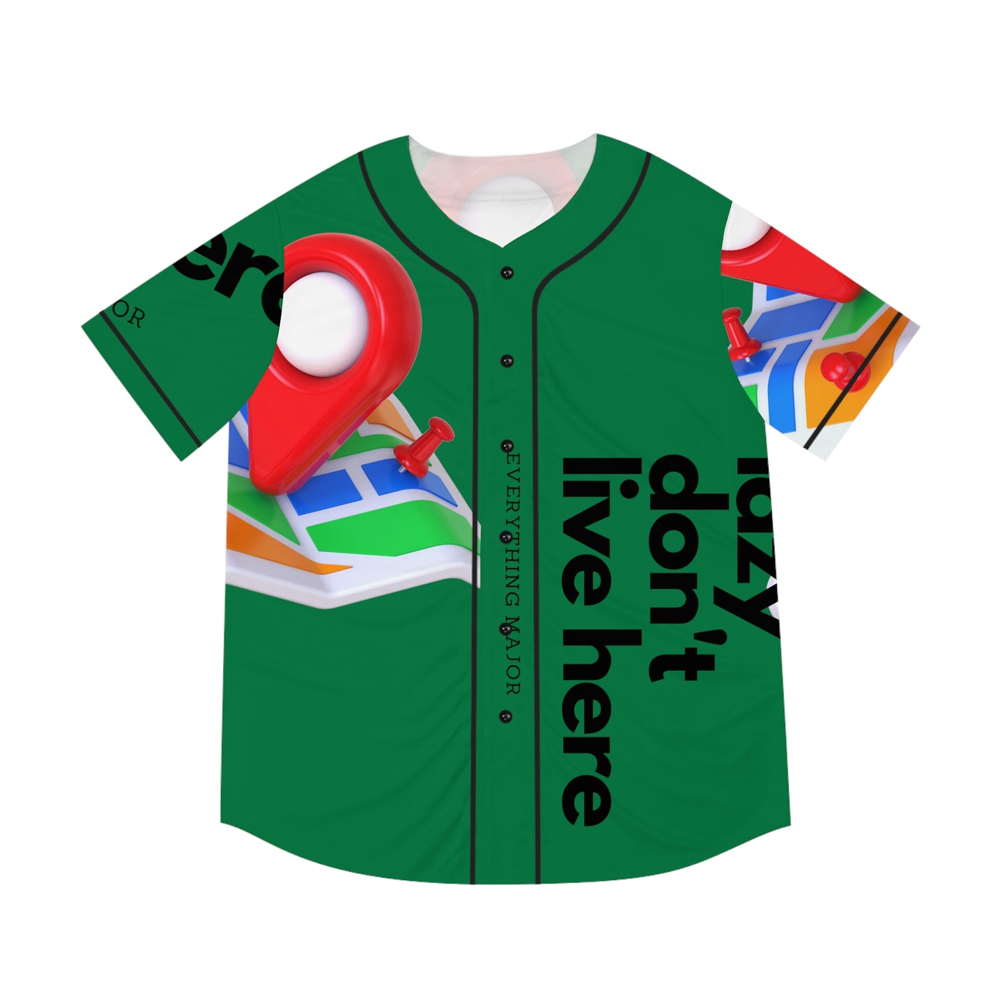 MAJOR MAP GREEN Men's Baseball Jersey (AOP)