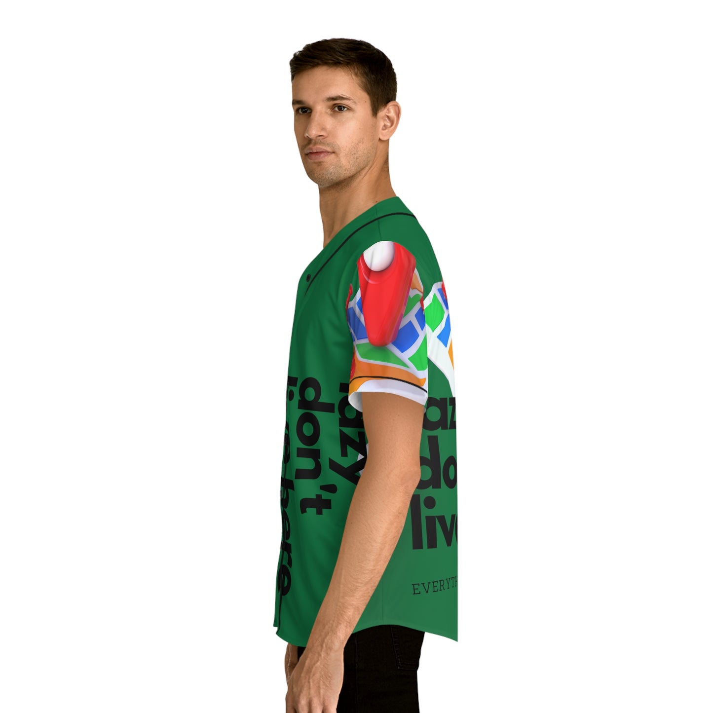 MAJOR MAP GREEN Men's Baseball Jersey (AOP)