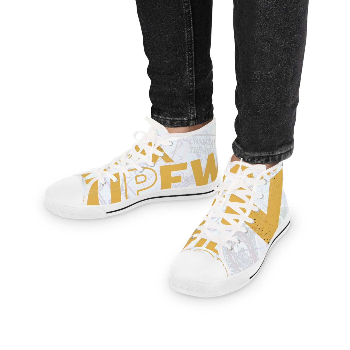 UPFW Gold Men's High Top Sneakers