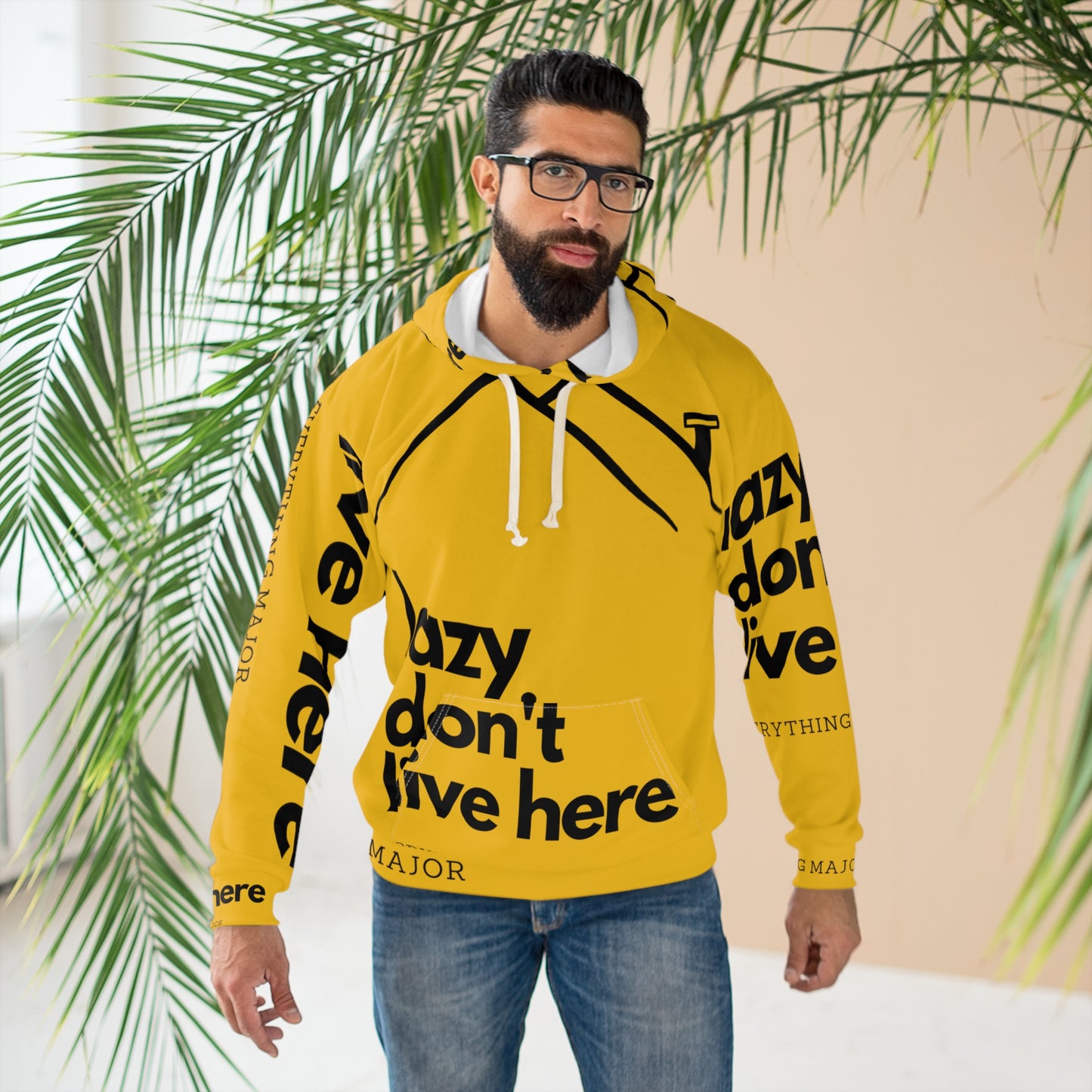 Major YELLOW Unisex Pullover Hoodie (AOP)