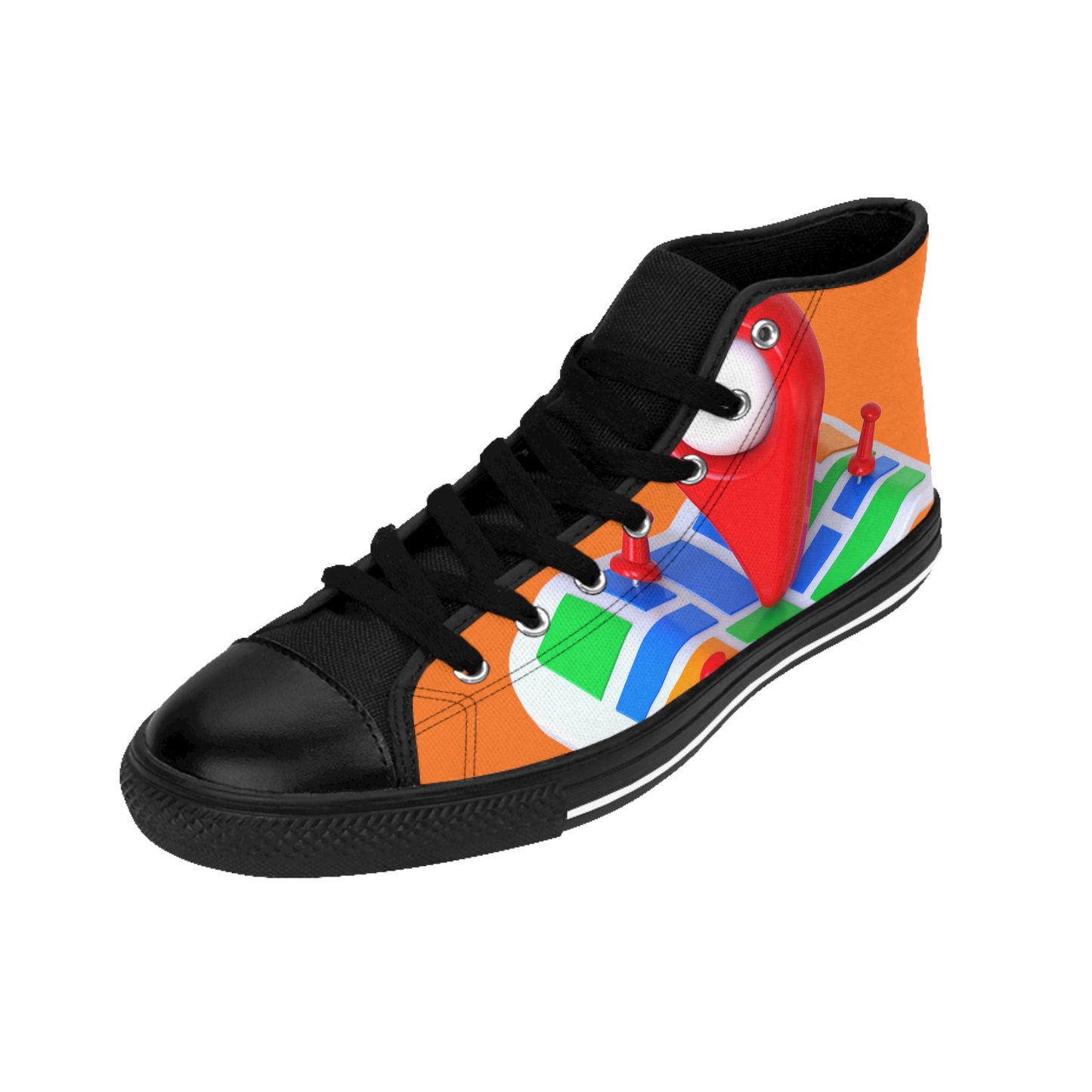 MAJOR MAP ORANGE Men's Classic Sneakers