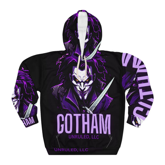 Gotham Purp Unisex Pullover Hoodie (AOP)