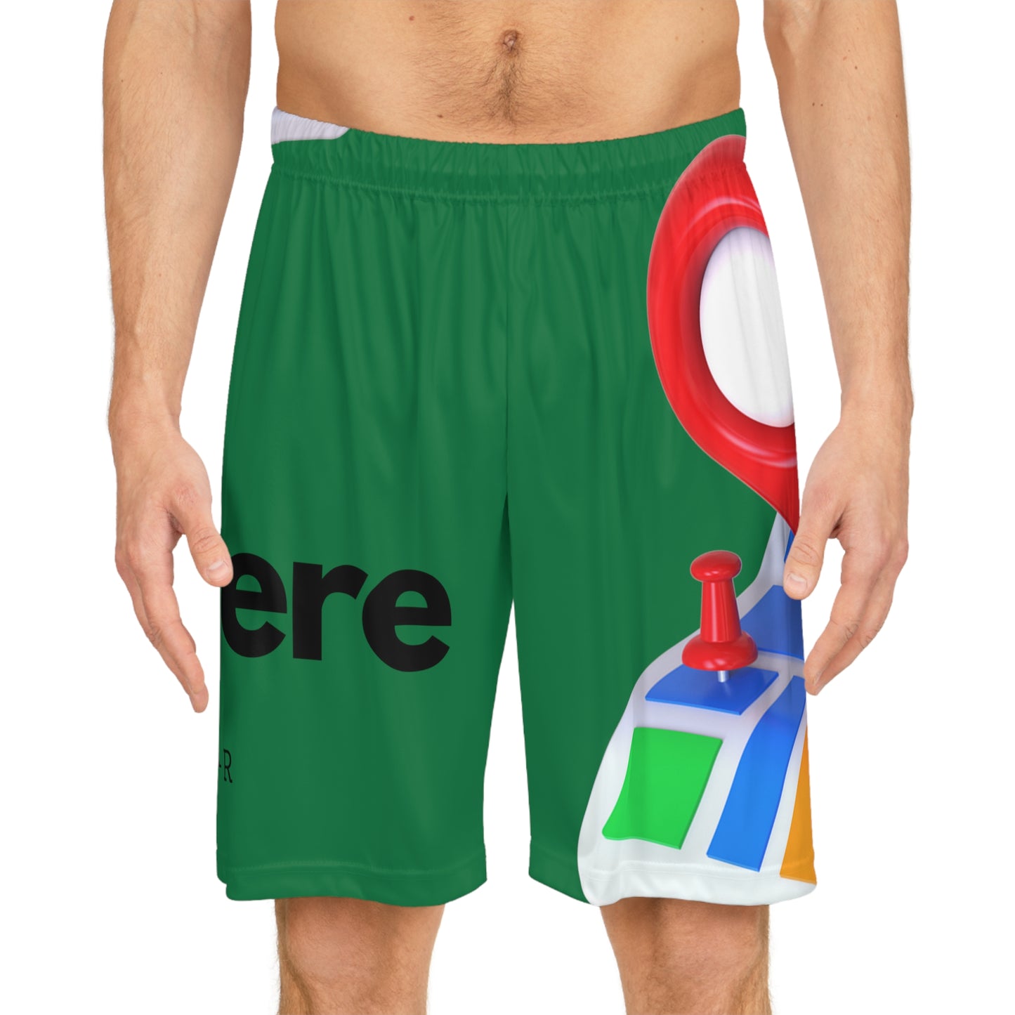 MAJOR MAP GREEN Basketball Shorts (AOP)