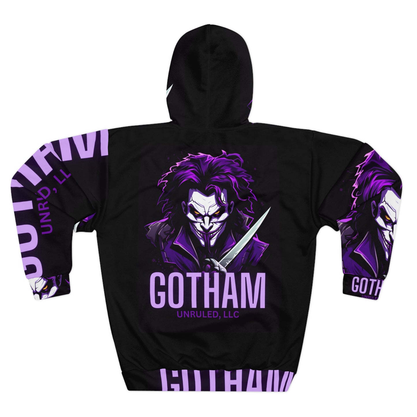 Gotham Purp Unisex Pullover Hoodie (AOP)