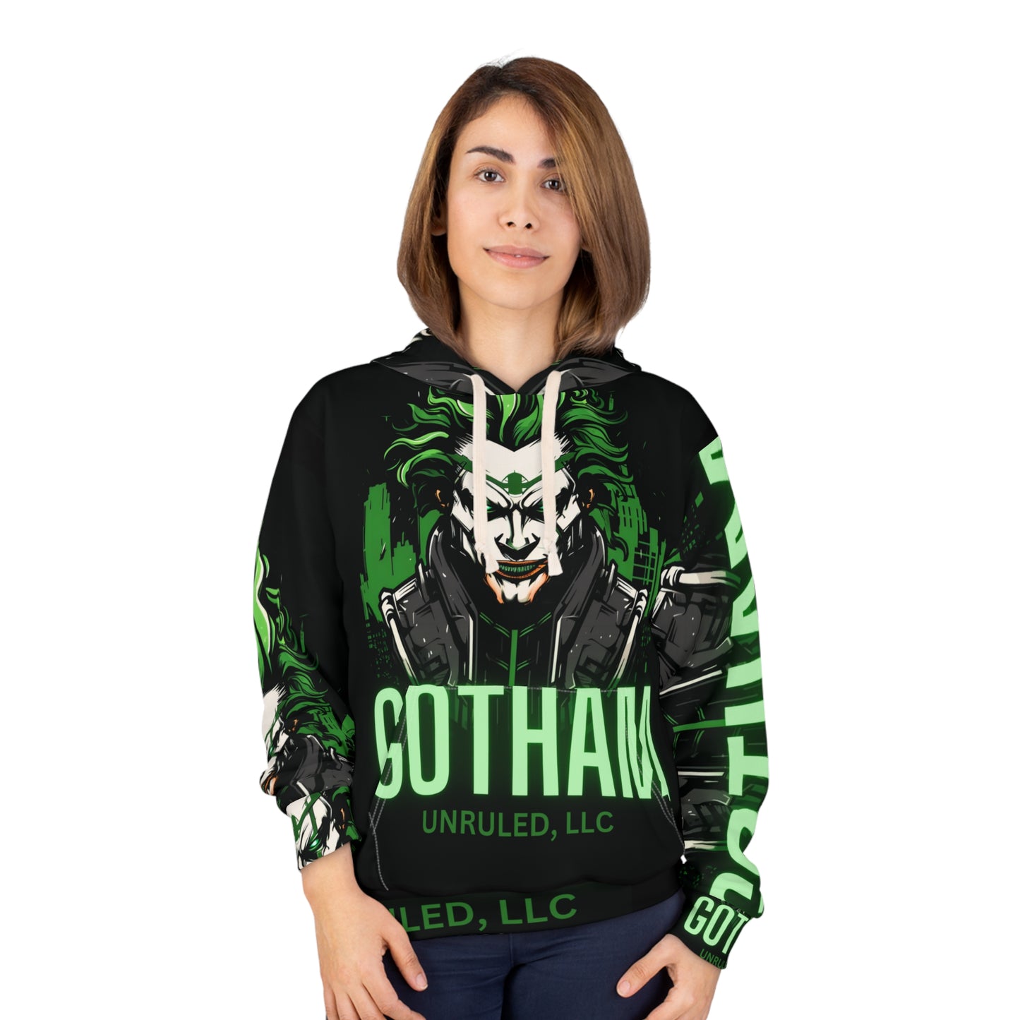 Gotham Green Unisex Pullover Hoodie (AOP)