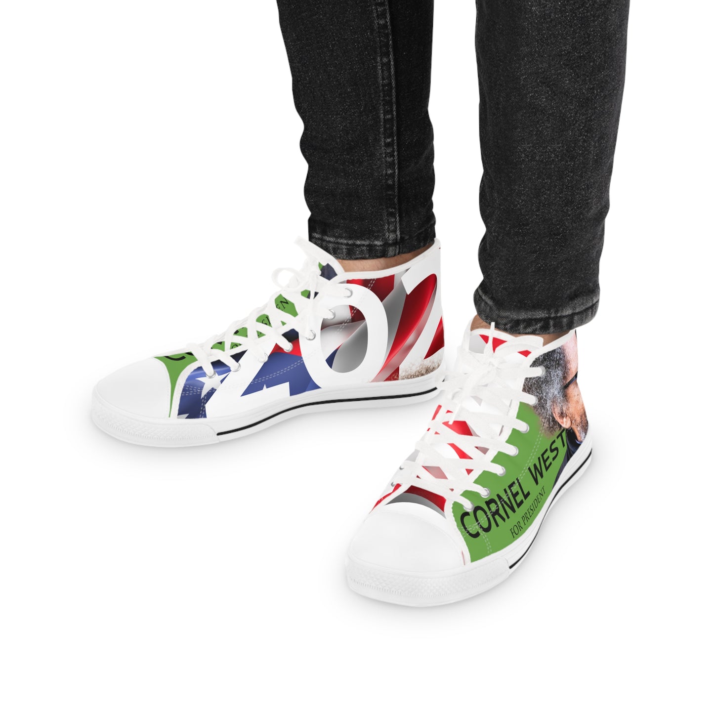 Green Cornel West Men's High Top Sneakers