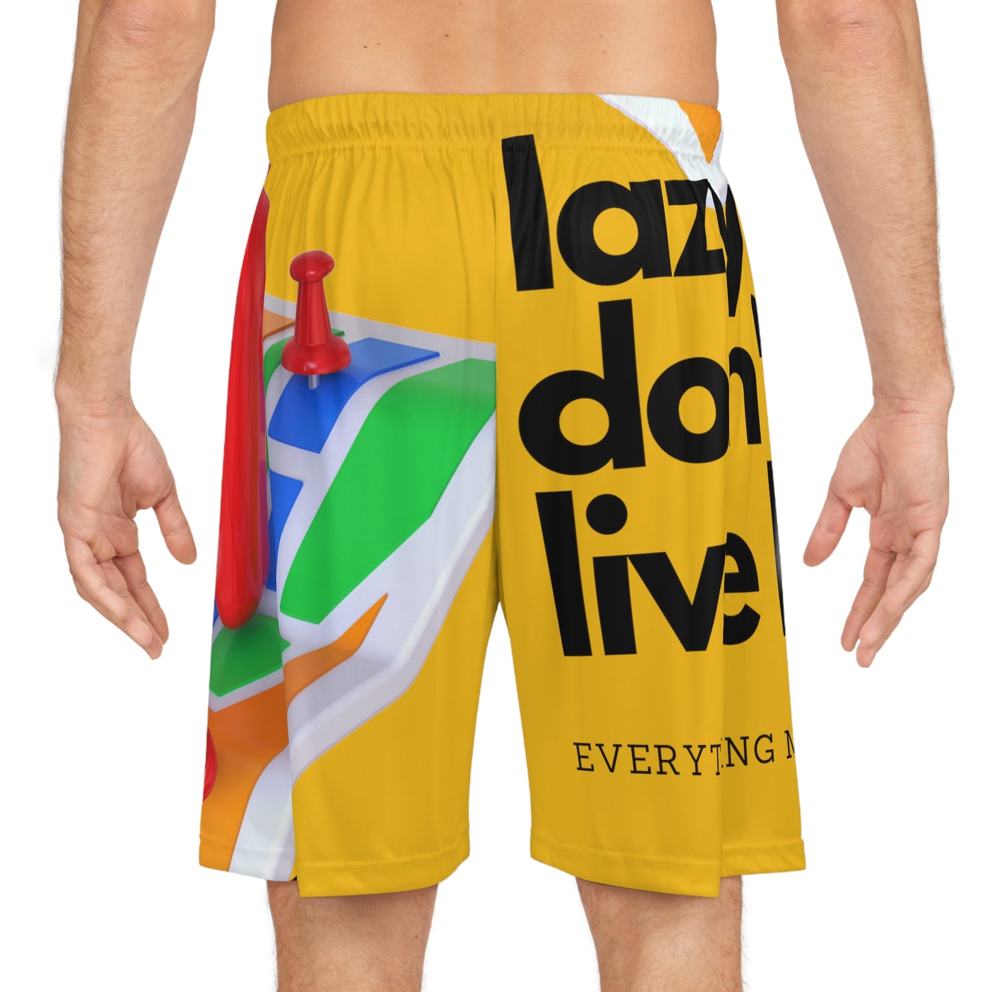 MAJOR MAP YELLOW Basketball Shorts (AOP)