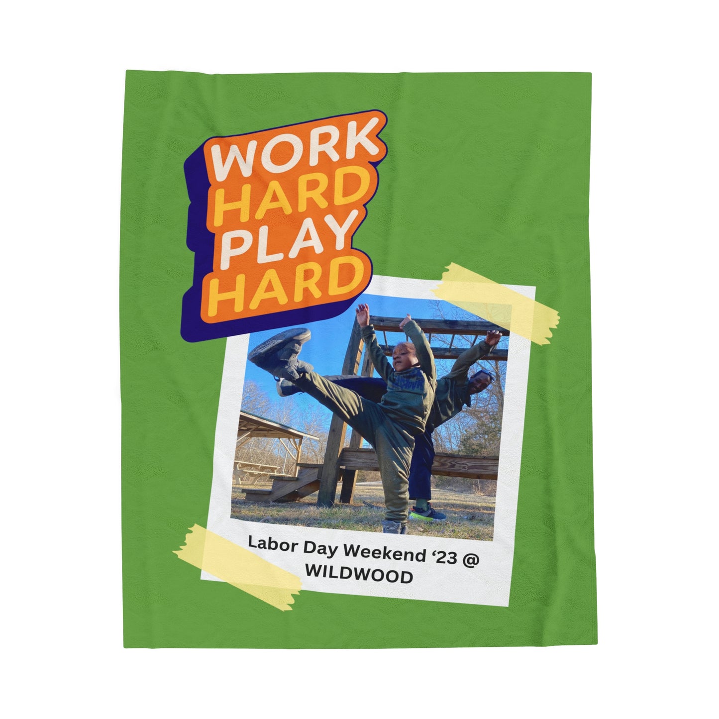 Work Hard Velveteen Plush Blanket