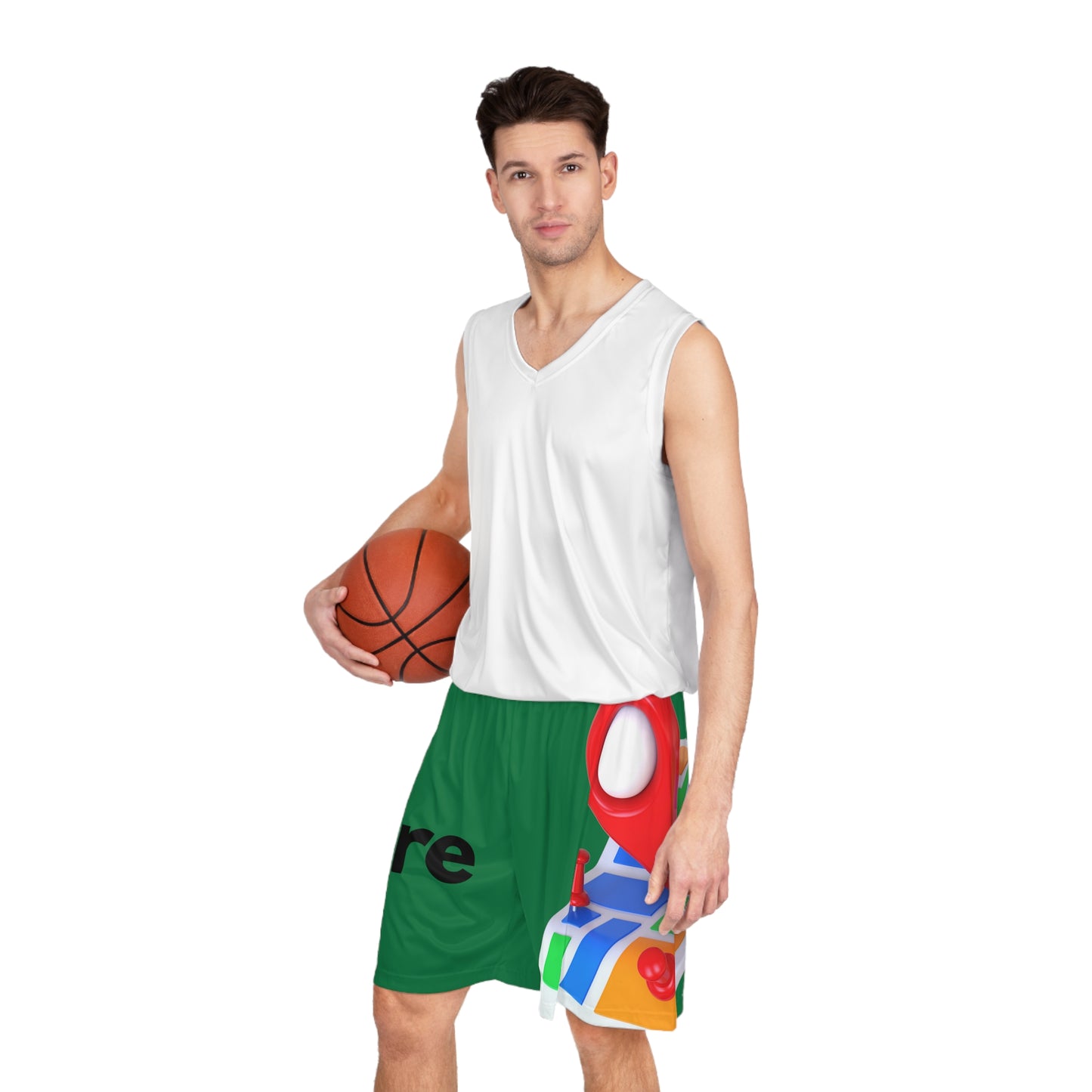 MAJOR MAP GREEN Basketball Shorts (AOP)