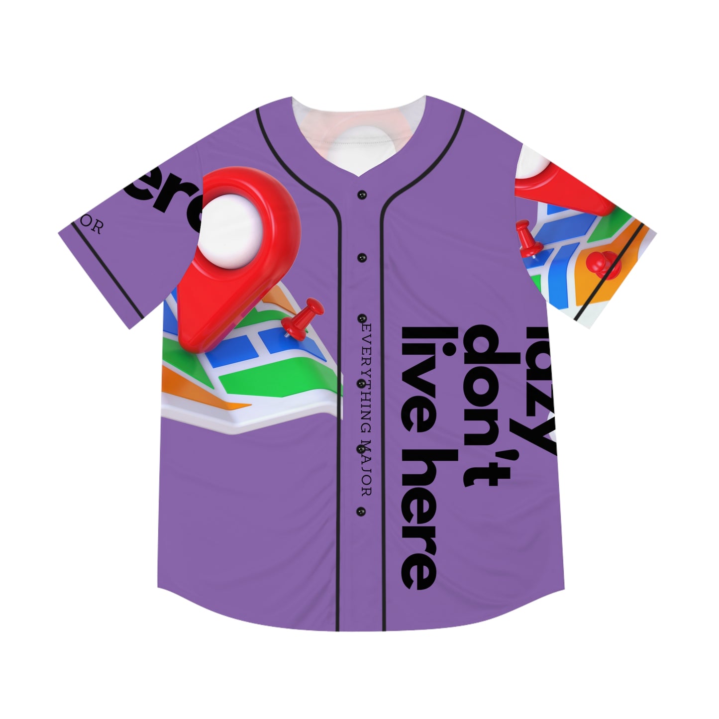 MAJOR MAP PURP Men's Baseball Jersey (AOP)