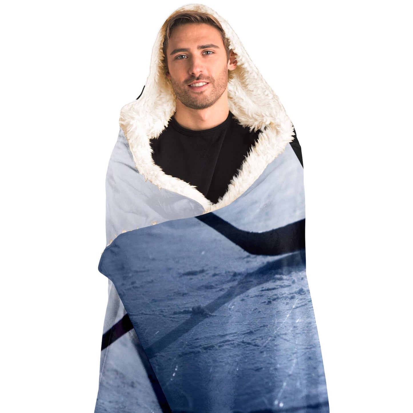 Black Ice Hooded Blanket - AOP