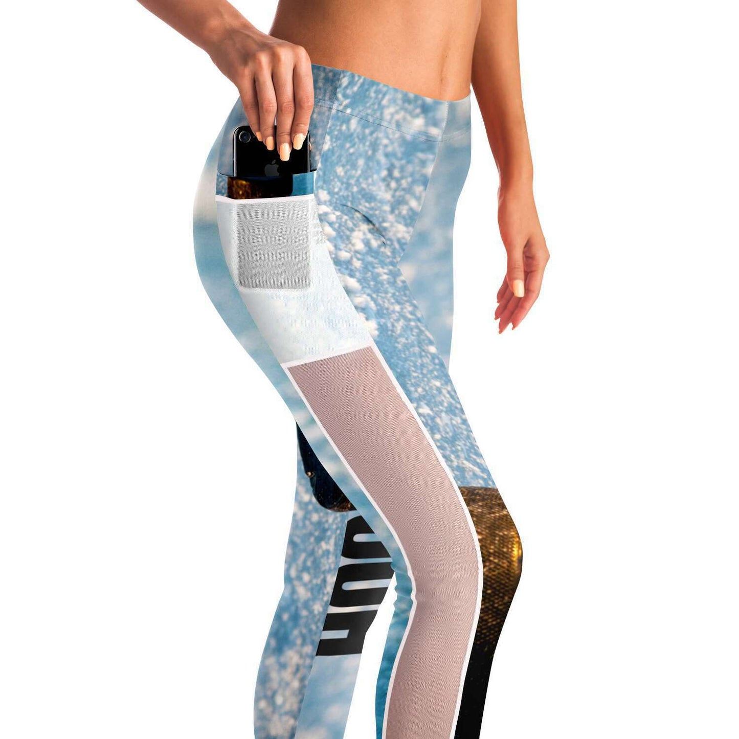 Blue Ice Mesh Pocket Legging - AOP