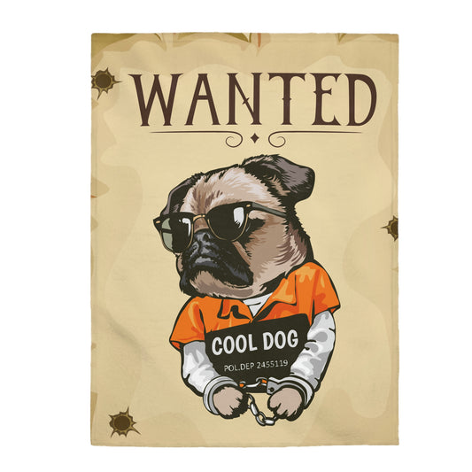 Wanted Dog Velveteen Plush Blanket