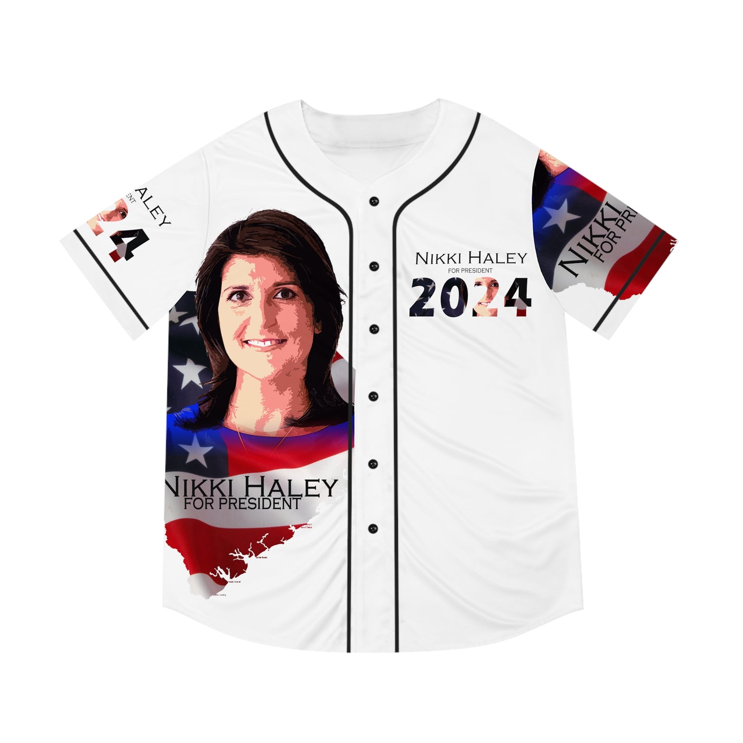 Nikki Haley Men's Baseball Jersey (AOP)