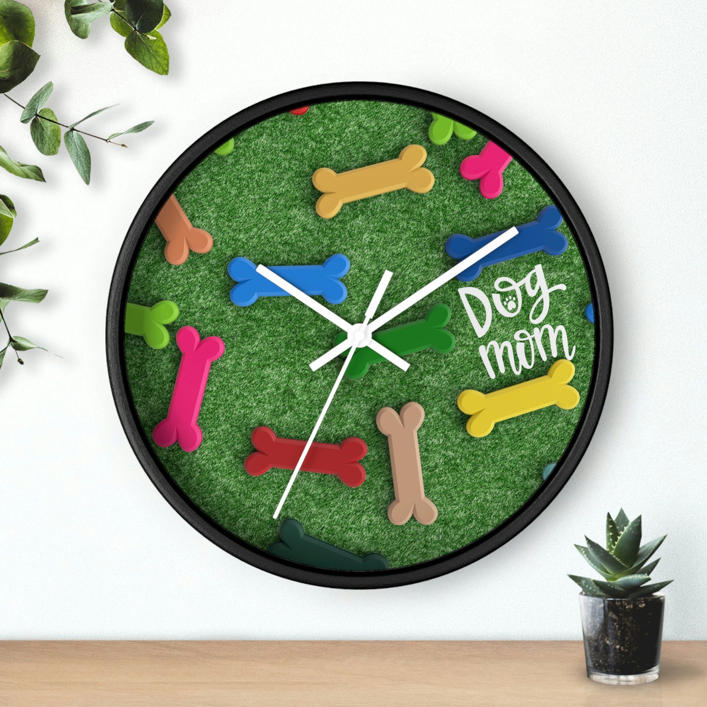 Grassy Dog Wall Clock