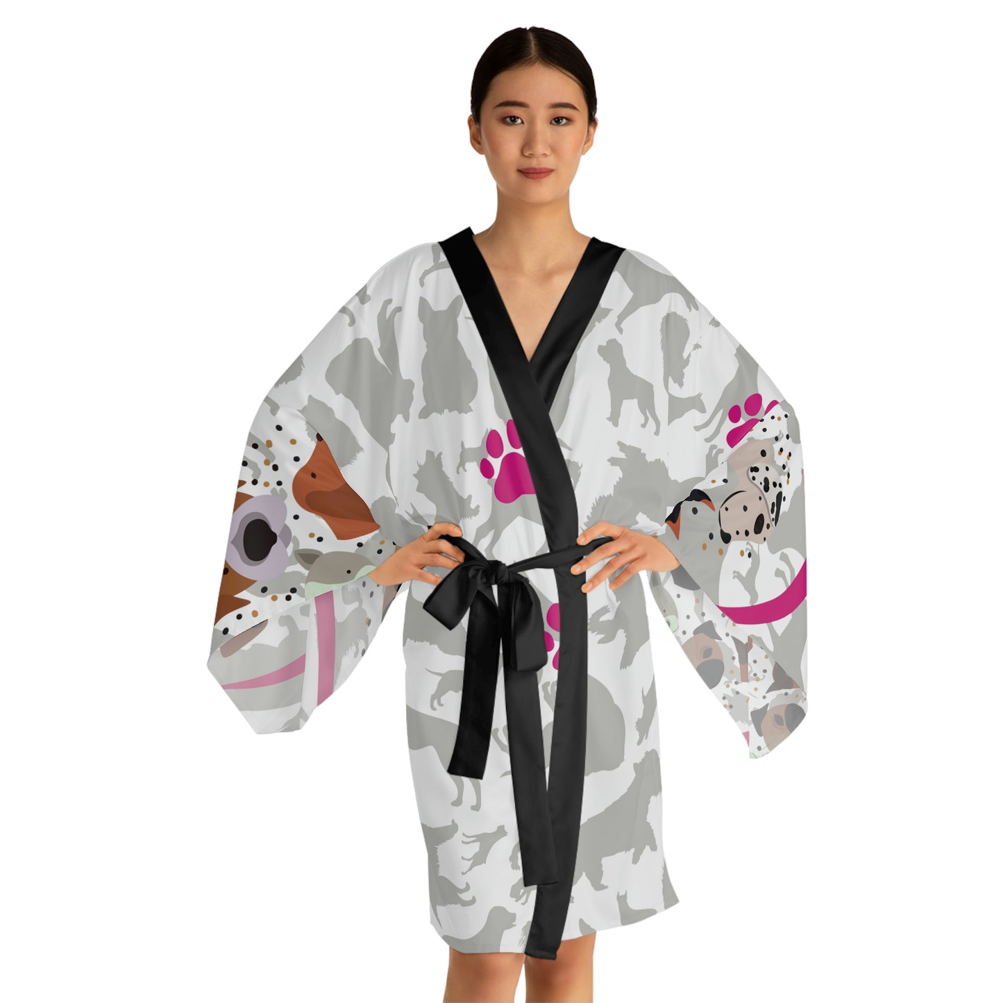 Pup Love Long Sleeve Kimono Robe (AOP)