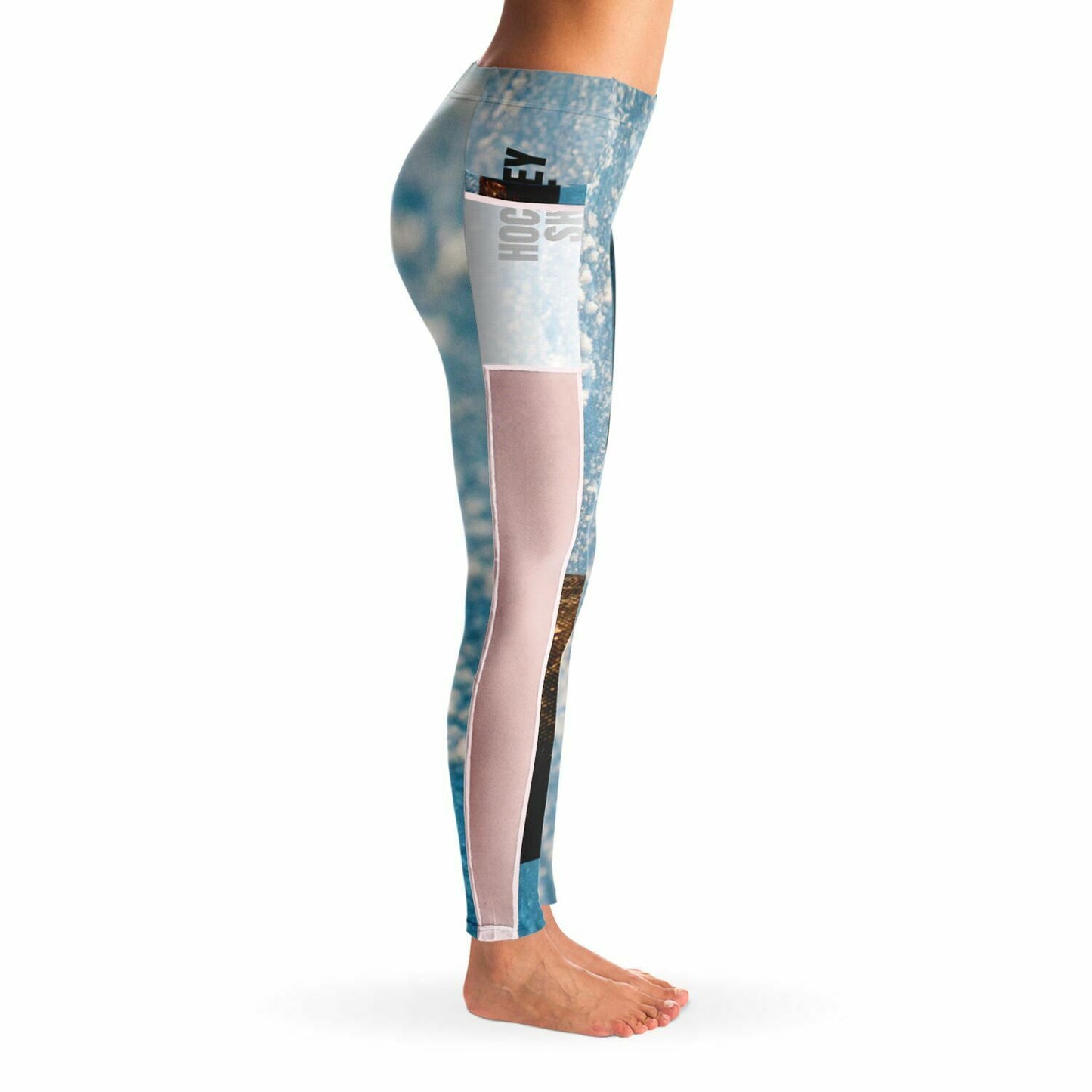 Blue Ice Mesh Pocket Legging - AOP