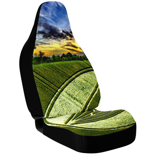 Crop Pyramid Car Seat Cover - AOP