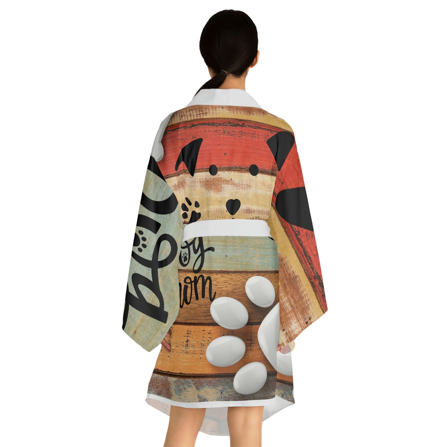 Wood Bone Long Sleeve Kimono Robe (AOP)