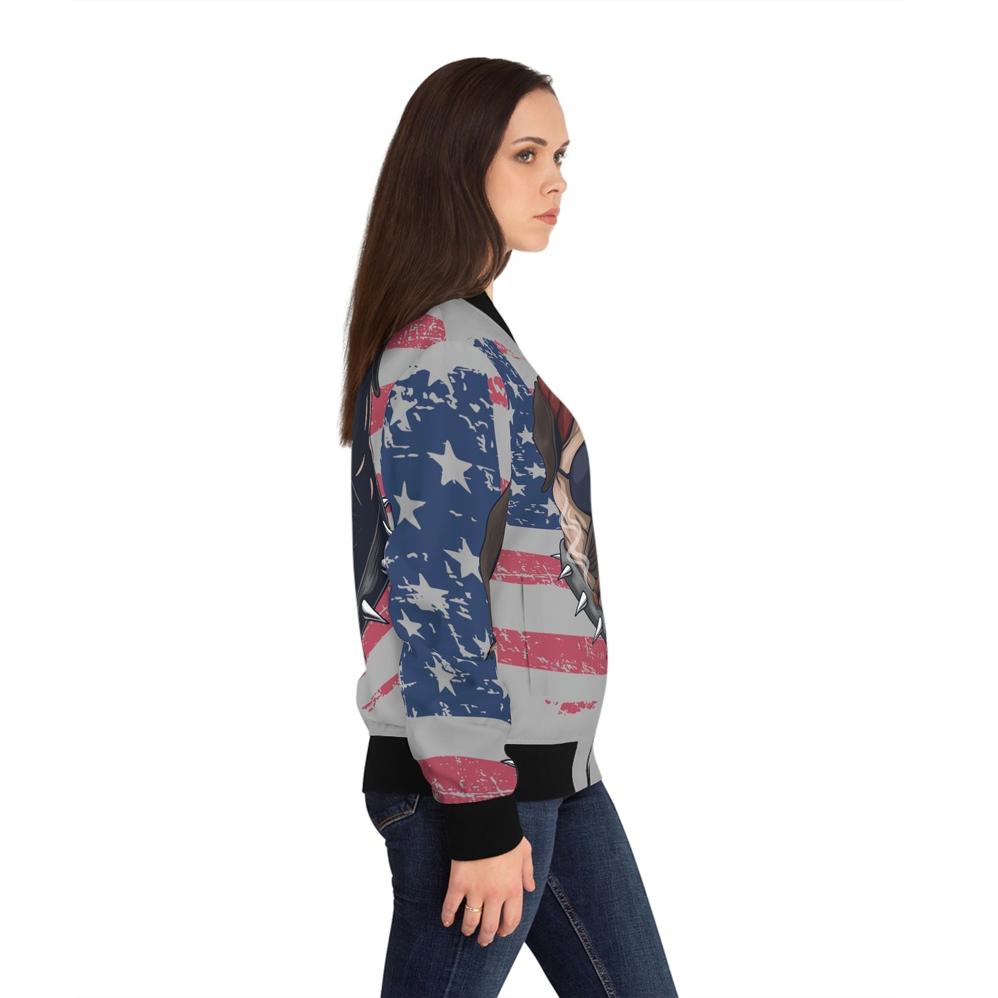 Spike USA Women's Bomber Jacket (AOP)