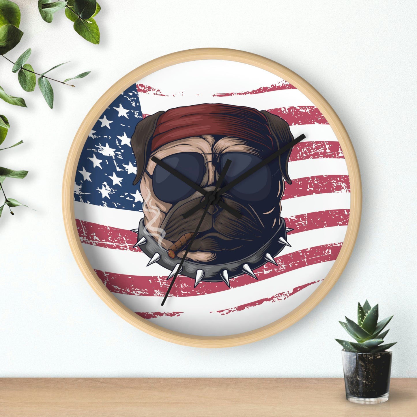 Dog USA Wall Clock