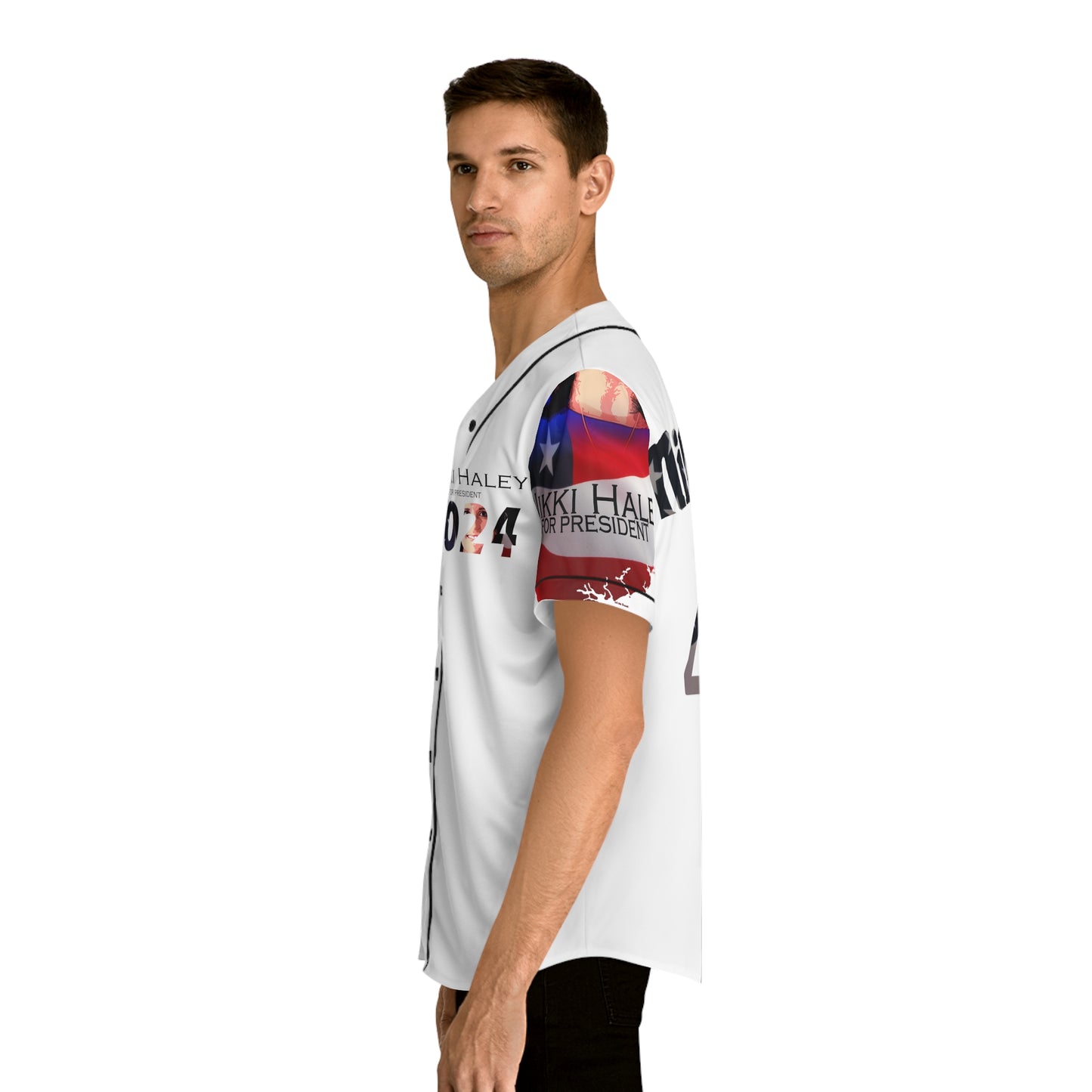 Nikki Haley Men's Baseball Jersey (AOP)