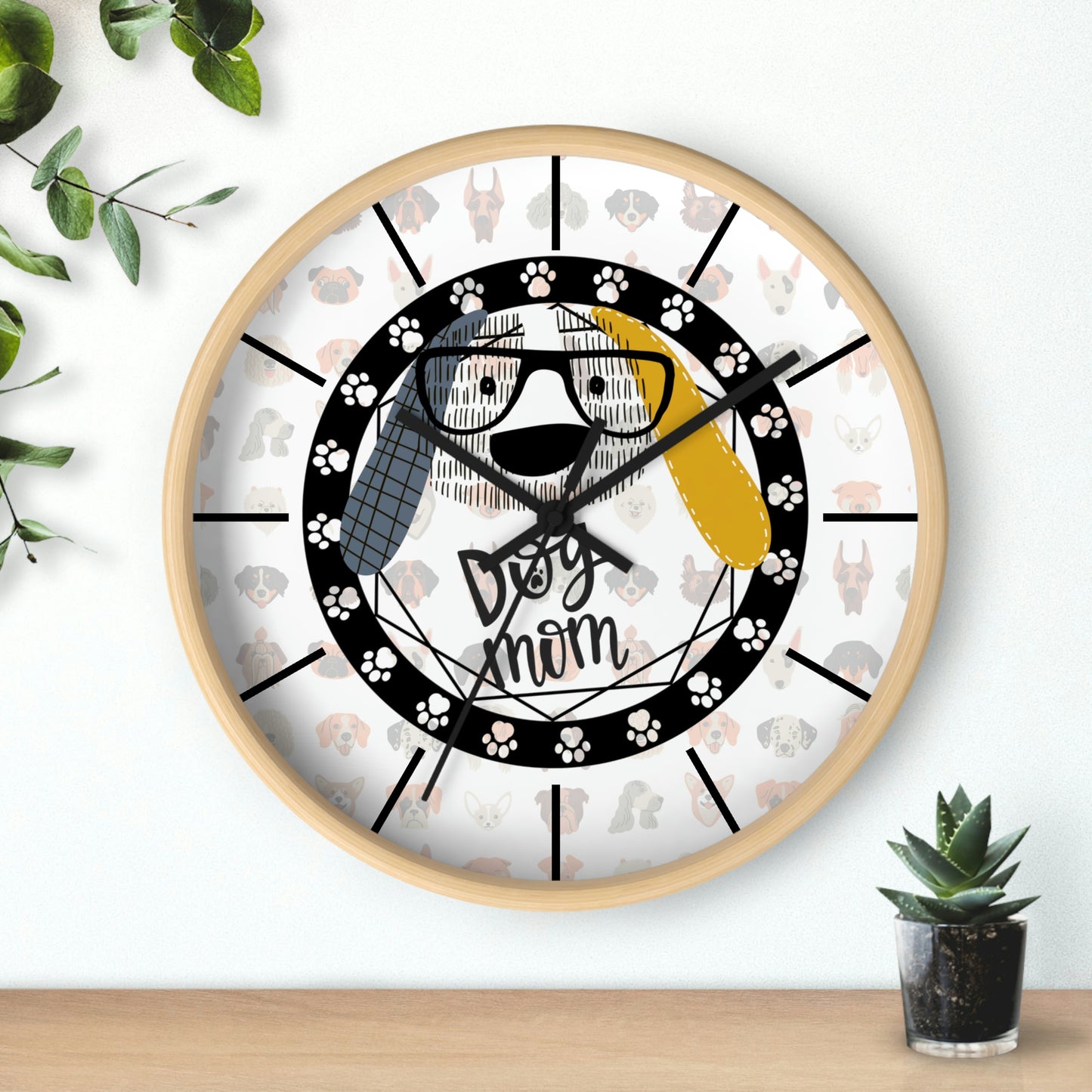 Dog Glasses Wall Clock