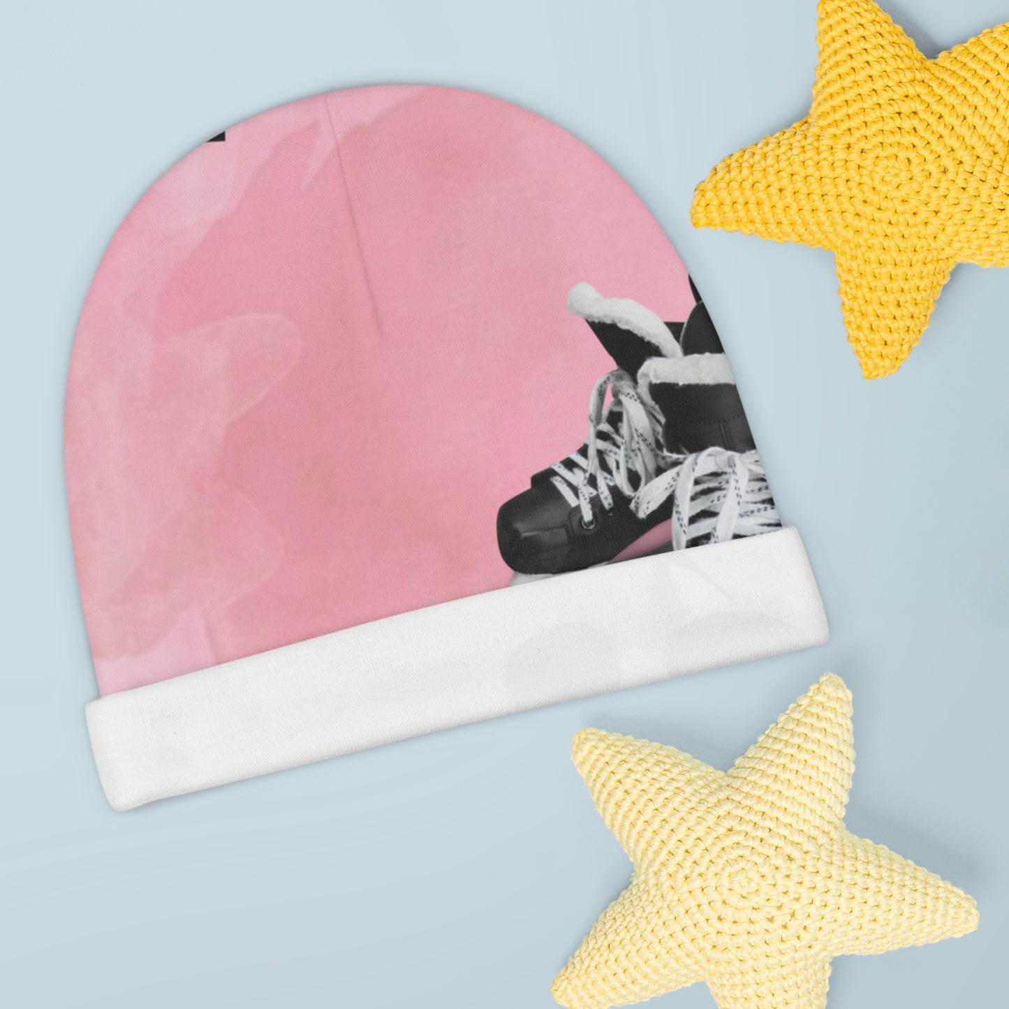 Pink Puck Baby Beanie