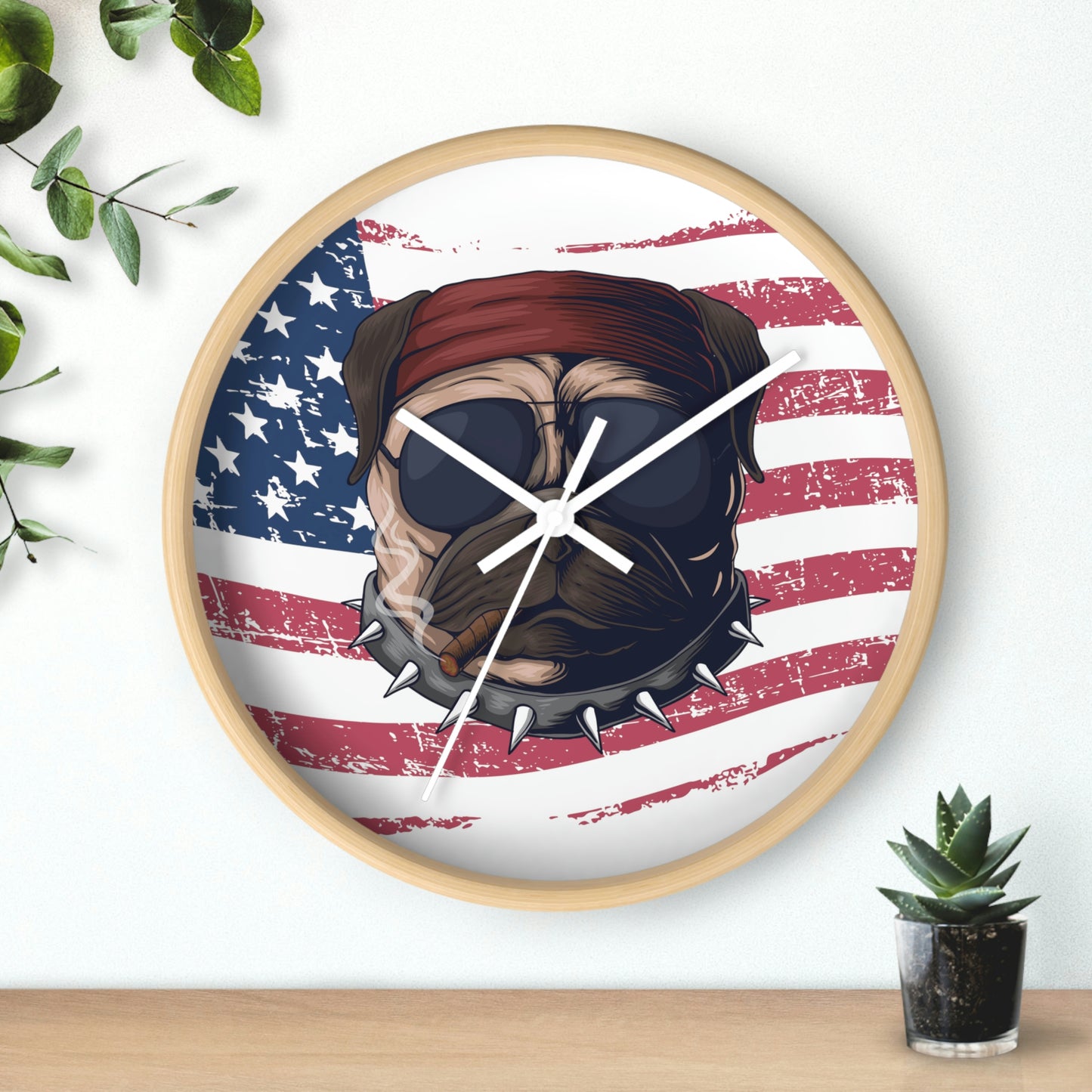 Dog USA Wall Clock