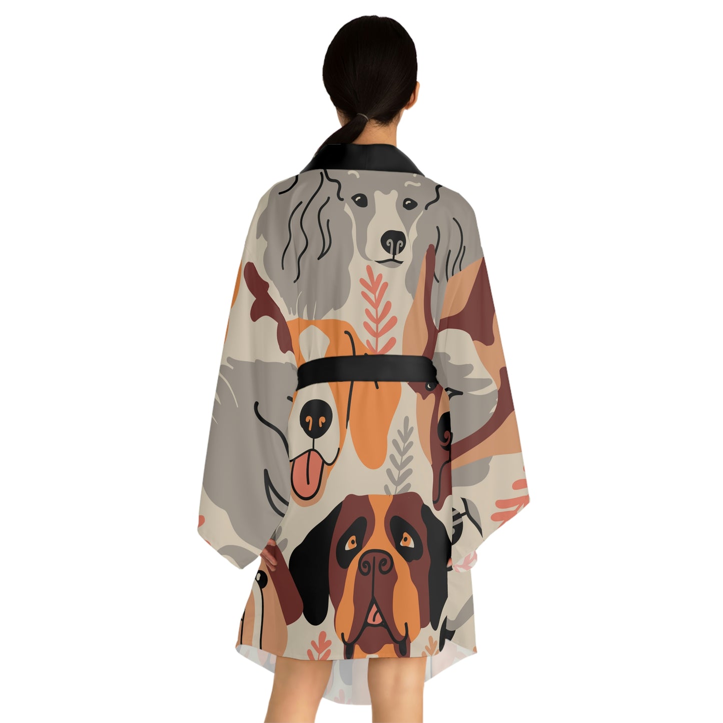 Few Dogs Long Sleeve Kimono Robe (AOP)