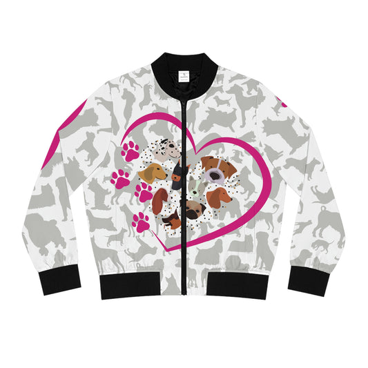 Pup Love Women's Bomber Jacket (AOP)