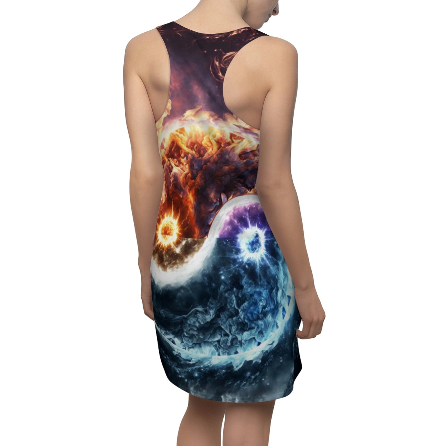 Balanxer Fire & Ice Women's Cut & Sew Racerback Dress (AOP)