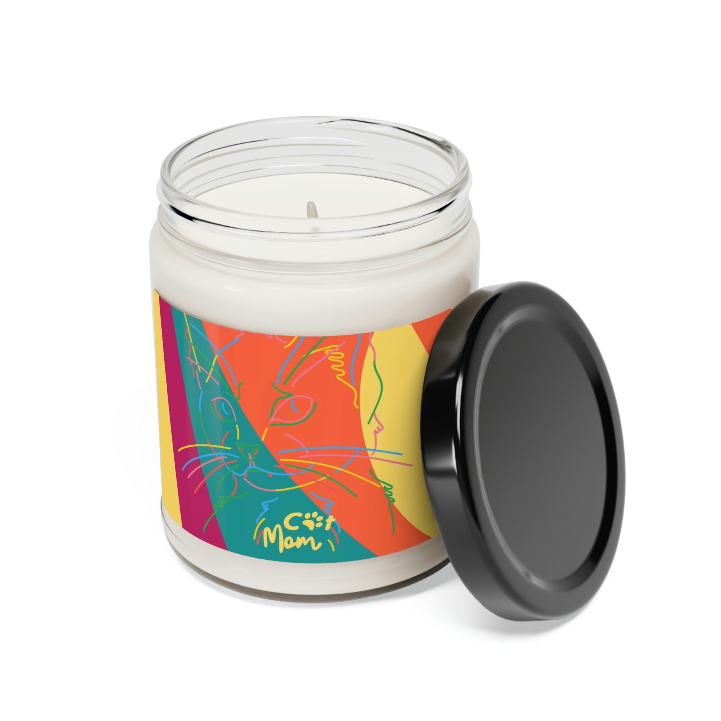 Cat Lines Scented Soy Candle, 9oz