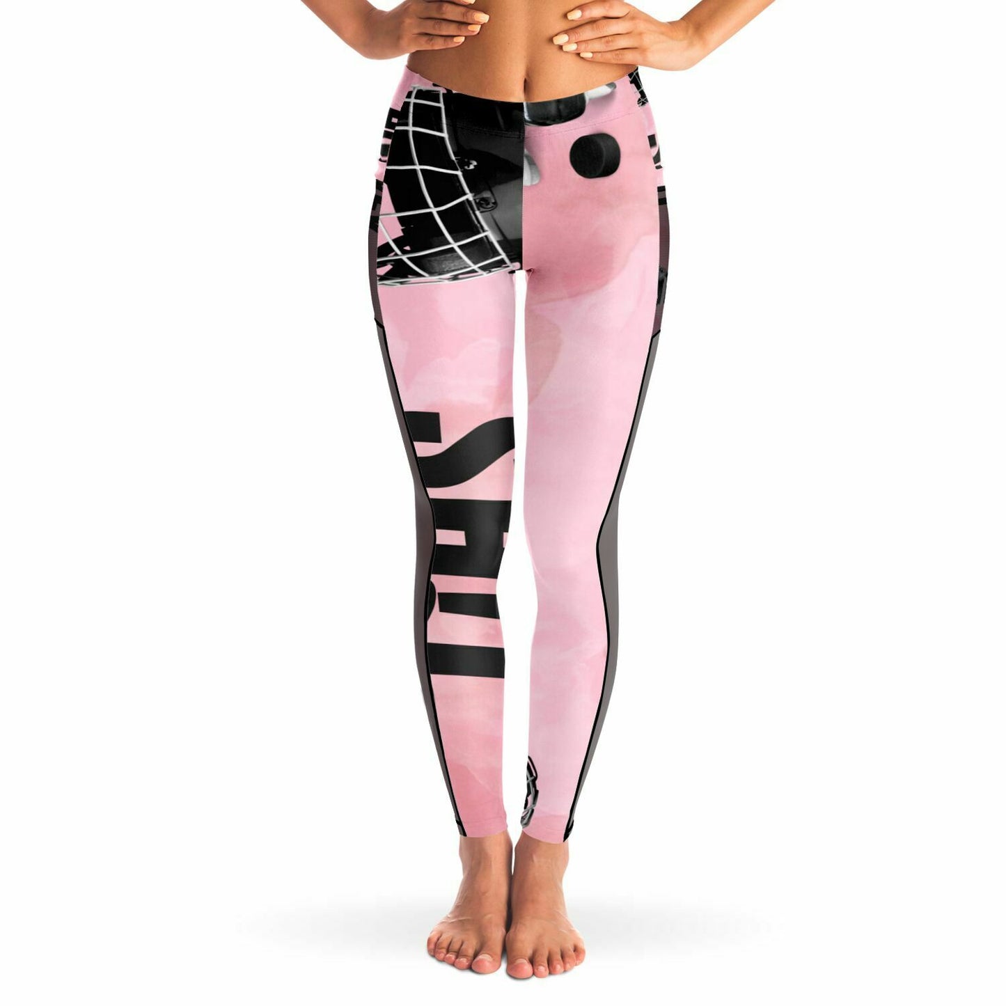 Pink Puck Mesh Pocket Legging - AOP