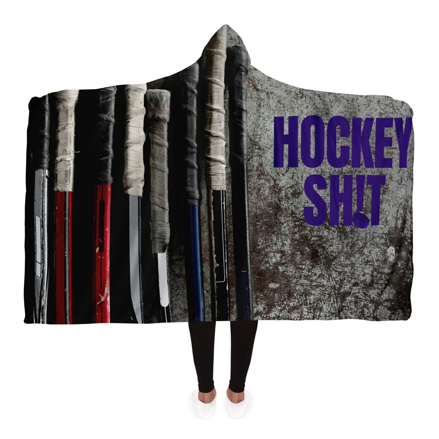 Purple Stick Hooded Blanket - AOP